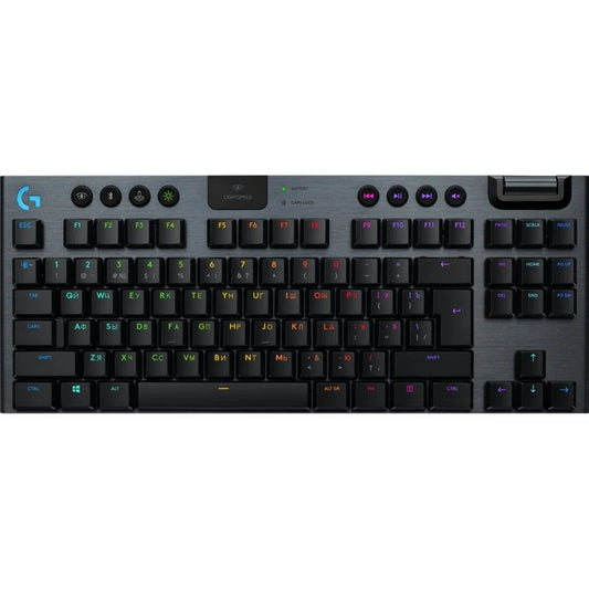 Teclado mecánico Logitech G 920-010588 Tenkeyless Layout ES inalámbrico RGB carbono