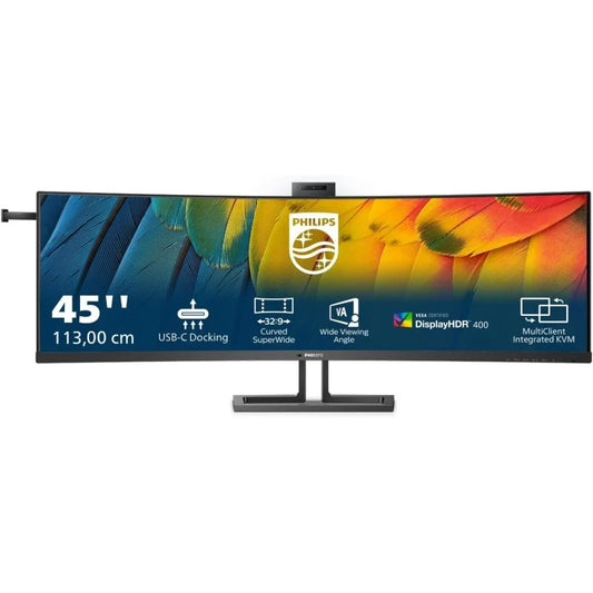 Monitor Philips 45B1U6900CH 44.5" LED UltraWide Dual QHD 75Hz Curvo Webcam USB-C