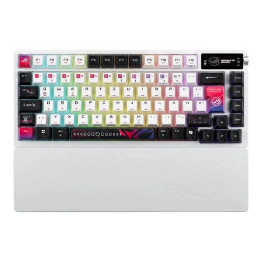 Teclado mecánico ASUS ROG Azoth X QWERTZ retroiluminado RGB inalámbricolámbrico OLED Blanco