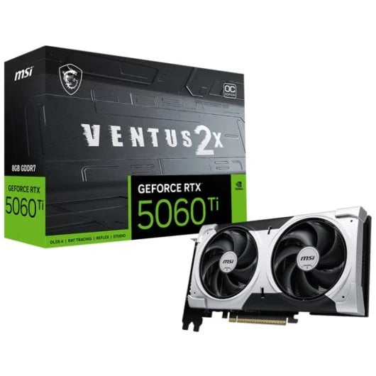 Tarjeta Gráfica MSI GeForce RTX 5060 Ti VENTUS 2X OC PLUS 8GB GDDR7 Reflex 2 RTX AI DLSS4