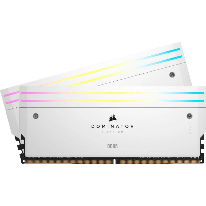 Memoria RAM Corsair Dominator Titanium DDR5 6400MHz 96GB 2x48GB CL32 XMP Blanco