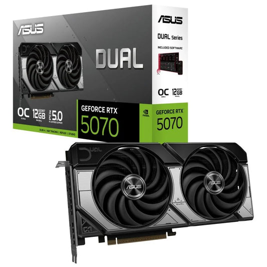 Tarjeta Gráfica ASUS Dual GeForce RTX 5070 OC 12GB GDDR7 Reflex 2 RTX AI DLSS4