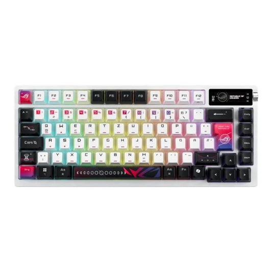 Teclado mecánico ASUS ROG Azoth X QWERTZ retroiluminado RGB inalámbricolámbrico OLED Blanco