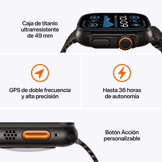 Apple Watch Ultra 2 GPS Cellular 49mm Caja Negra Titanio con Correa Ocean Band Negra