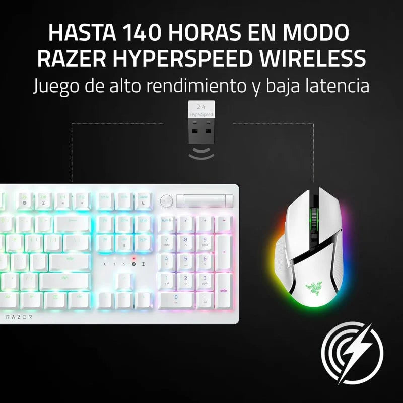 Razer Basilisk V3 Pro 35K Ratón Gaming Óptico Inalámbrico RGB 35000 DPI Blanco